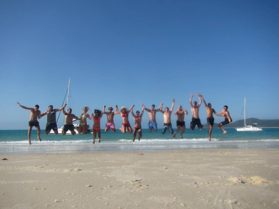 Whitehaven Beach jump