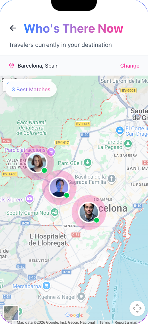 Who's There Now map screen